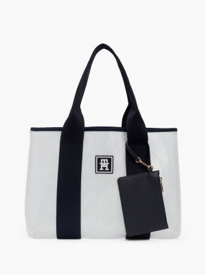 Hilfiger Monotype Small Mesh Tote Blue Tommy Hilfiger