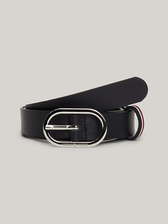 blue chic signature leather belt for women tommy hilfiger