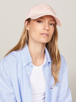 cappello con ricamo tono su tono rosa da donne tommy hilfiger