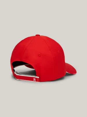 red prep baseball-cap mit th-monogramm-stickerei für damen - tommy hilfiger