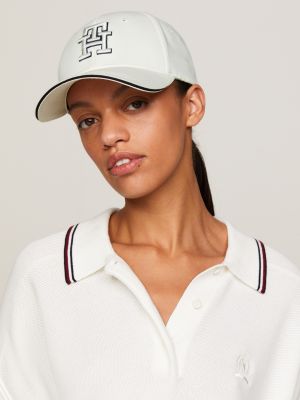 Prep TH Monogram Embroidery Baseball Cap, White