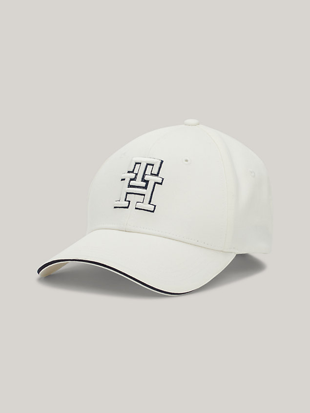 white prep th monogram embroidery baseball cap for women tommy hilfiger