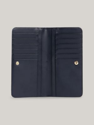 Hilfiger Monotype große flache Brieftasche | Blau | Tommy Hilfiger