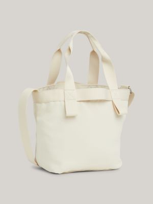 NYC Logo Small Canvas Tote Beige Tommy Hilfiger