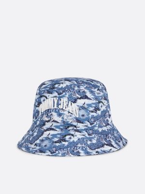 Logo-embroidered denim bucket hat