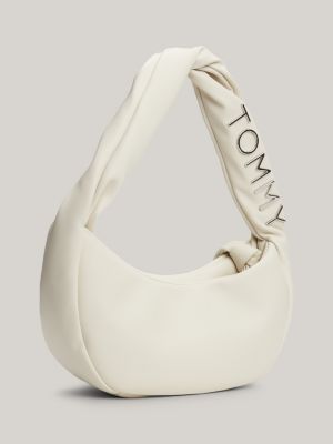 Metal Logo Strap Shoulder Bag | Beige | Tommy Hilfiger 