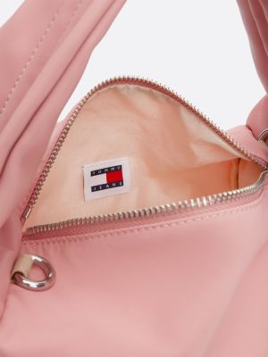 pink adjustable shoulder strap crossover bag for women tommy jeans