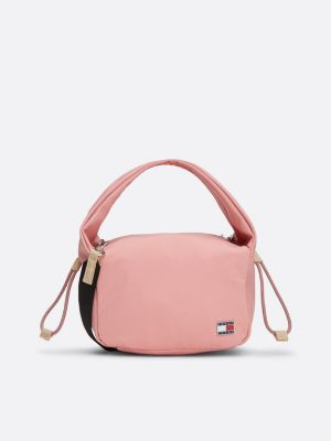 pink adjustable shoulder strap crossover bag for women tommy jeans