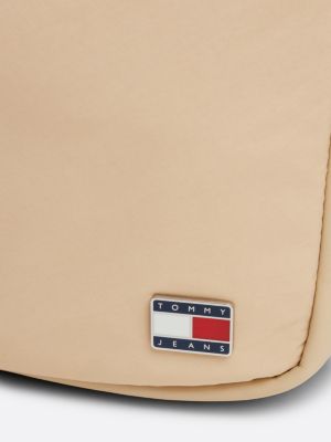 borsa a tracolla grande beige da donne tommy jeans