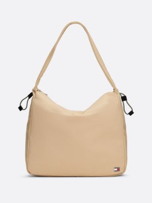 borsa a tracolla grande beige da donne tommy jeans