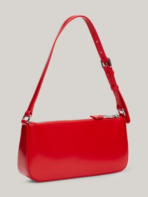 borsa essential con logo in rilievo rosso da donne tommy jeans