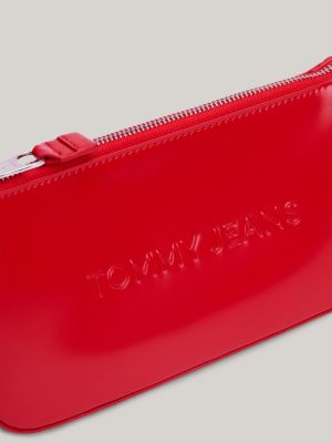 borsa essential con logo in rilievo rosso da donne tommy jeans