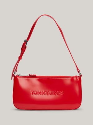 Essential Embossed Logo Shoulder Bag Red Tommy Hilfiger