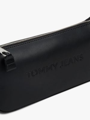 borsa essential con logo in metallo nero da donne tommy jeans