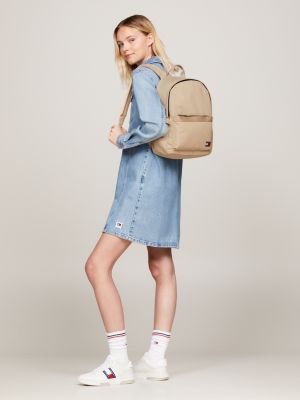 Essential Repeat Logo Dome Backpack | Beige | Tommy Hilfiger