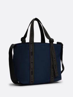 borsa tote essential piccola con logo blu da donne tommy jeans