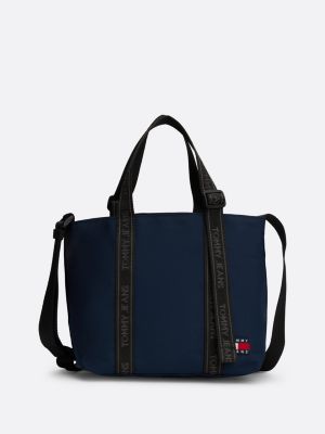 borsa tote essential piccola con logo blue da donne tommy jeans