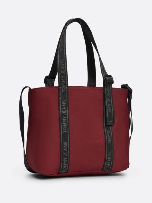 borsa tote essential piccola con logo rosso da donne tommy jeans