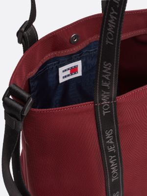 borsa tote essential piccola con logo rosso da donne tommy jeans