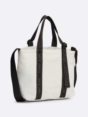 borsa tote essential piccola con logo bianco da donne tommy jeans