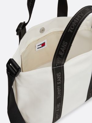 borsa tote essential piccola con logo bianco da donne tommy jeans