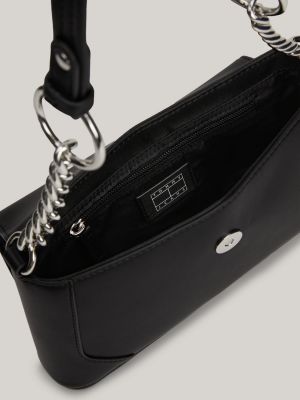 Schultertasche mit Magnetverschluss | Schwarz | Tommy Hilfiger 