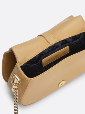 khaki heritage chain crossover bag for women tommy hilfiger