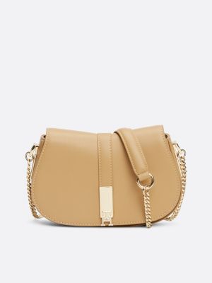 khaki heritage chain crossover bag for women tommy hilfiger