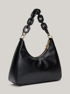 TH Soft Leather Chain Link Strap Shoulder Bag