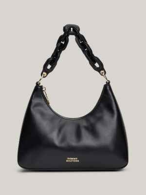 TH Soft Leather Chain Link Strap Shoulder Bag