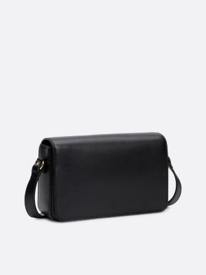 black th monogram crossover bag for women tommy hilfiger