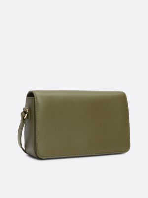 borsa a tracolla con monogramma th verde da donne tommy hilfiger