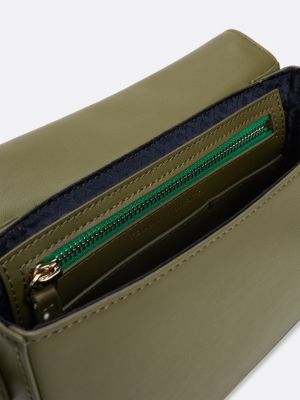 borsa a tracolla con monogramma th verde da donne tommy hilfiger