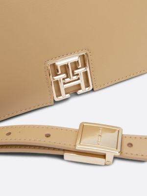 khaki th monogram crossover bag for women tommy hilfiger