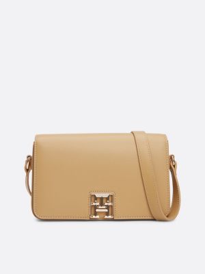 khaki th monogram crossover bag for women tommy hilfiger