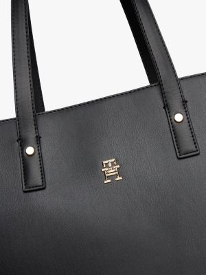 borsa tote chic con monogramma th nero da donne tommy hilfiger