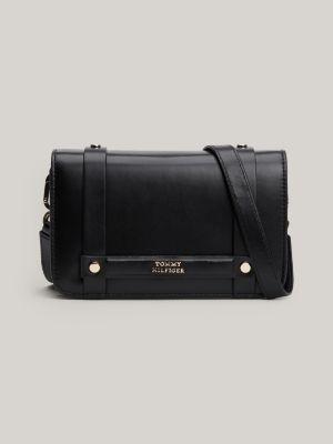 black heritage leren crossbodytas voor dames - tommy hilfiger