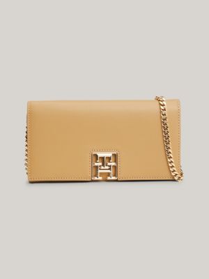 petit sac à bandoulière chaîne khaki pour femmes tommy hilfiger