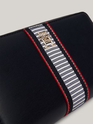 blue large webbing detail zip-around wallet for women tommy hilfiger