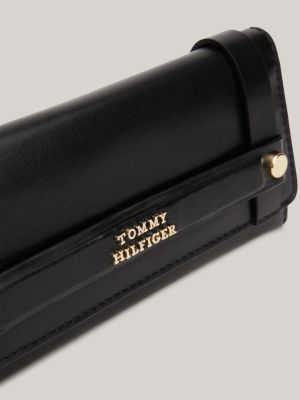 portafogli heritage trifold in pelle nero da donne tommy hilfiger