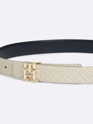 beige reversible leather belt for women tommy hilfiger