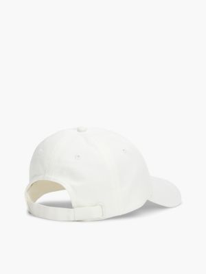 white essential flag embroidery baseball cap for women tommy hilfiger