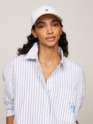 white essential flag embroidery baseball cap for women tommy hilfiger