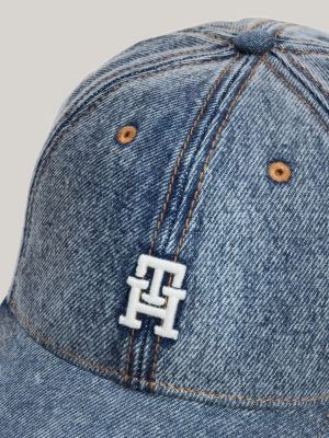 TH Monogram Embroidery Denim Baseball Cap Blue Tommy Hilfiger