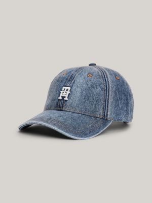 TH Monogram Embroidery Denim Baseball Cap Blue Tommy Hilfiger