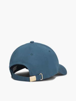 blue th monogram plaque baseball cap for women tommy hilfiger