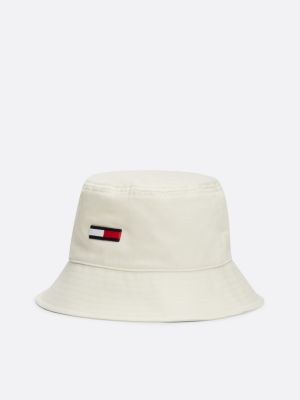 sombrero de pescador con logo alargado beige de mujeres tommy jeans