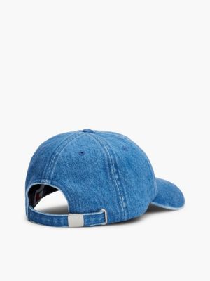 cappello da baseball heritage in denim blu da donne tommy jeans