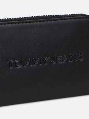 portafogli essential con zip e logo nero da donne tommy jeans