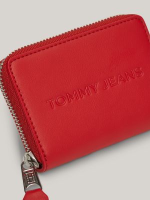 portafogli essential con zip e logo rosso da donne tommy jeans